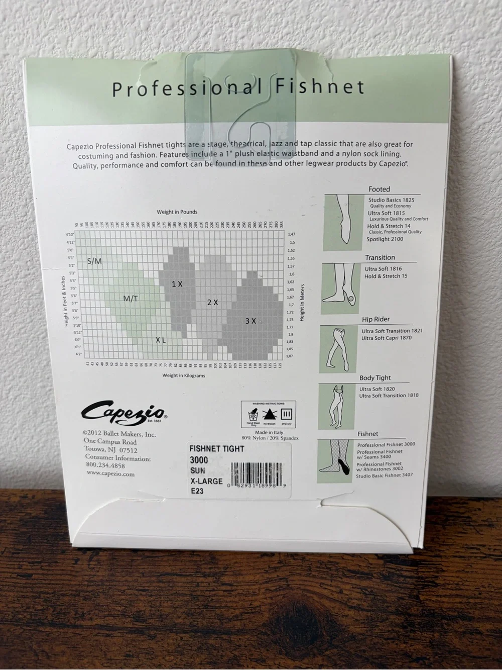 Capezio Professional Fishnet Seamless Tights Suntan XL